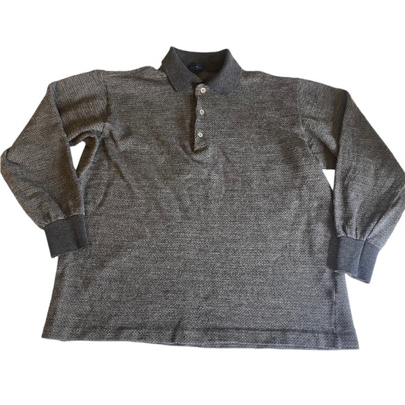 JEFF ROSE GRAY COLLARED SWEATER 100% PURE NEW WOOL
